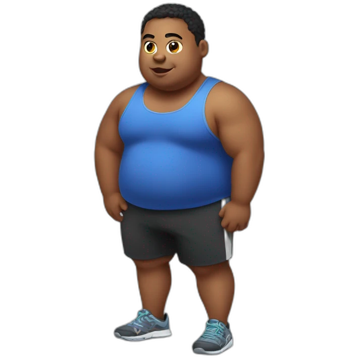 Chubby  boy doing workout  emoji