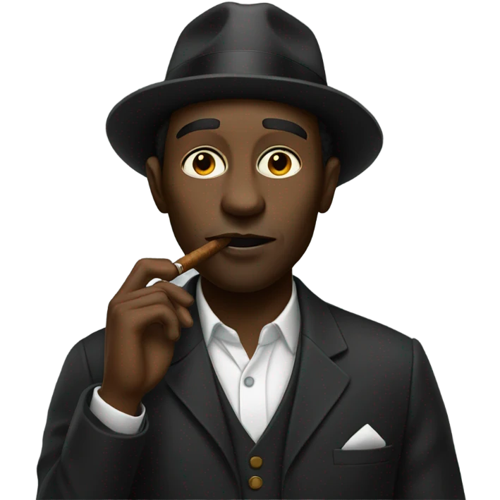 black guy smoking a cigar emoji