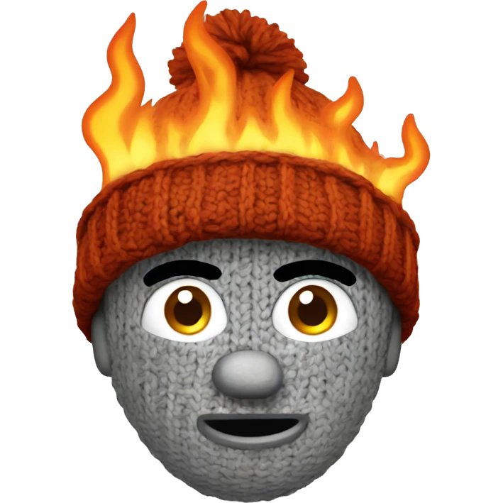 burning knitted hat emoji