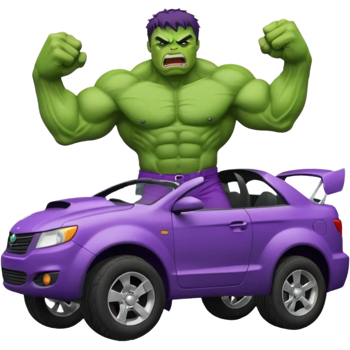 Hulk smashing a car emoji