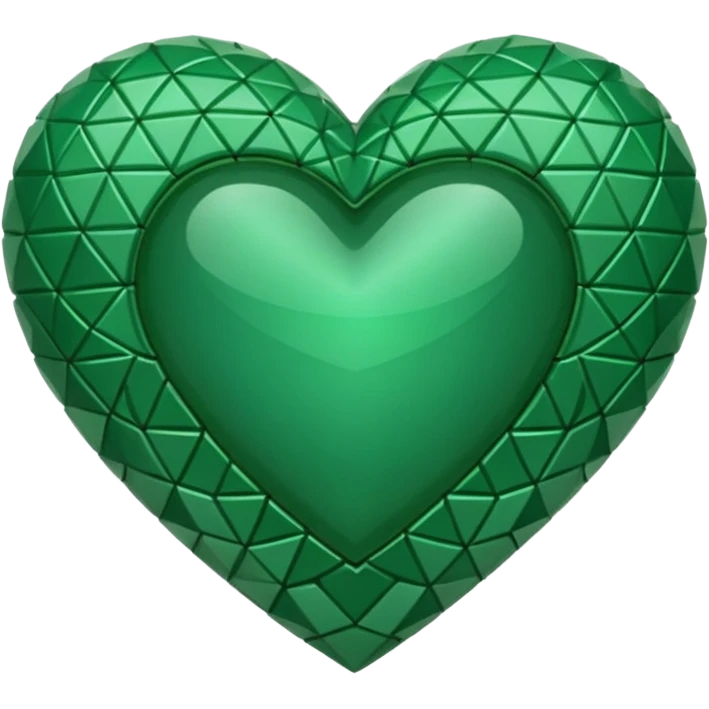 green heart with a geometric pattern emoji