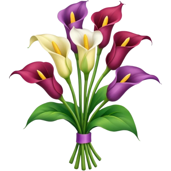 calla lily flower multicolor bouquet emoji