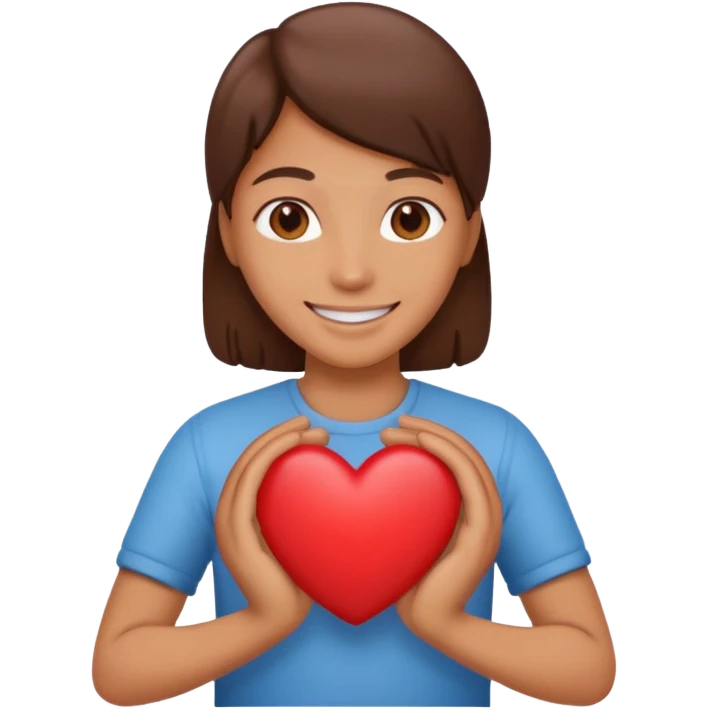 Smile with a heart in your hands emoji