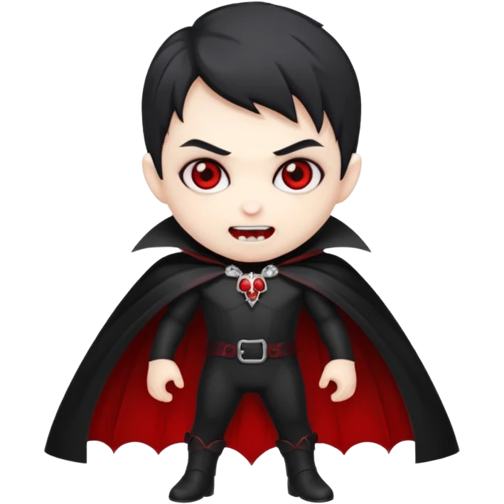 elegant vampire, chibi full body emoji