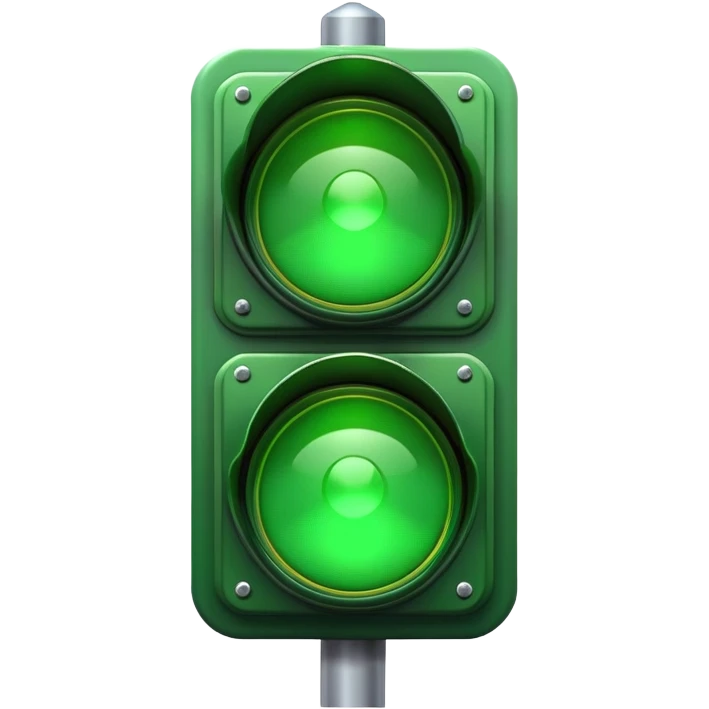 green traffic light stoplight with illuminated green light emoji