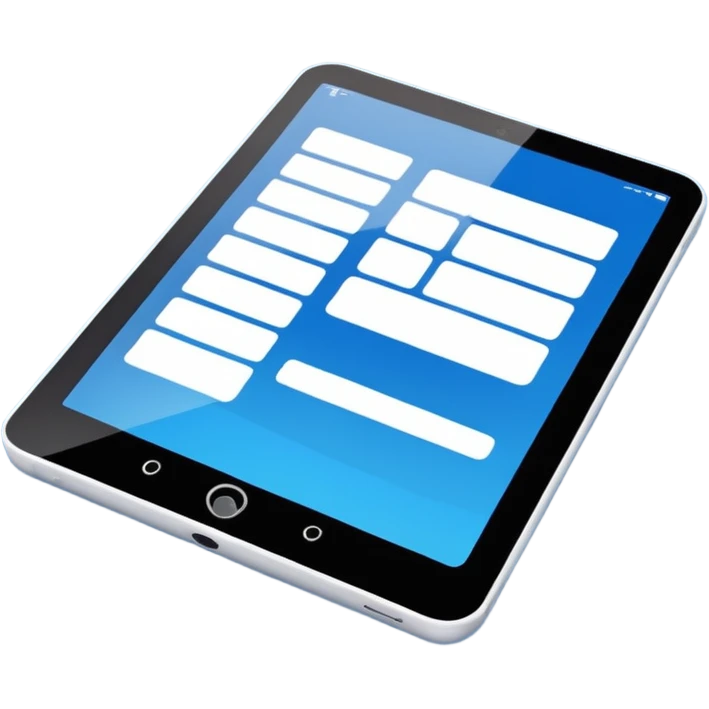 tablet with overlapping interface windows emoji