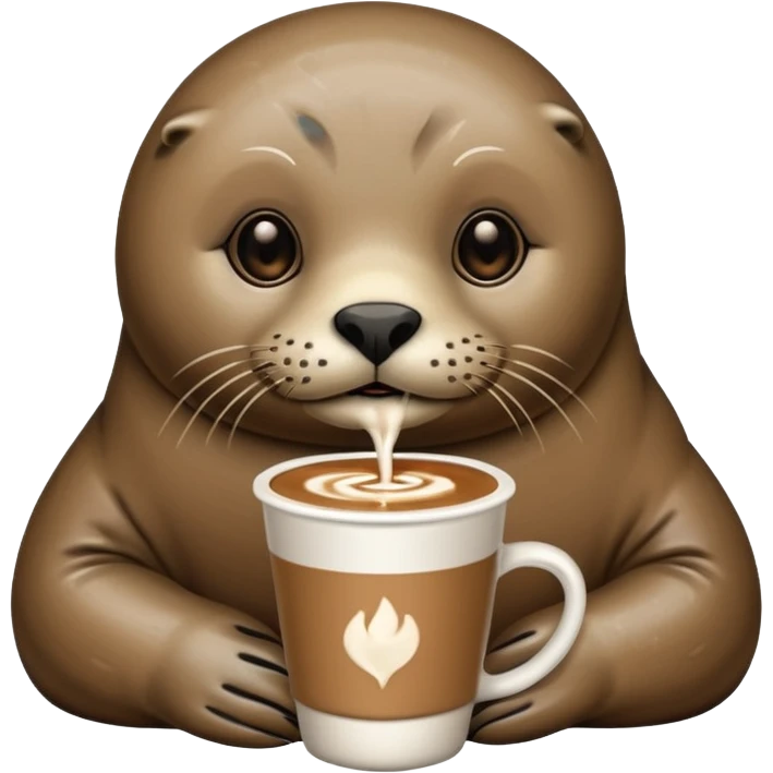 Seal with a latte emoji