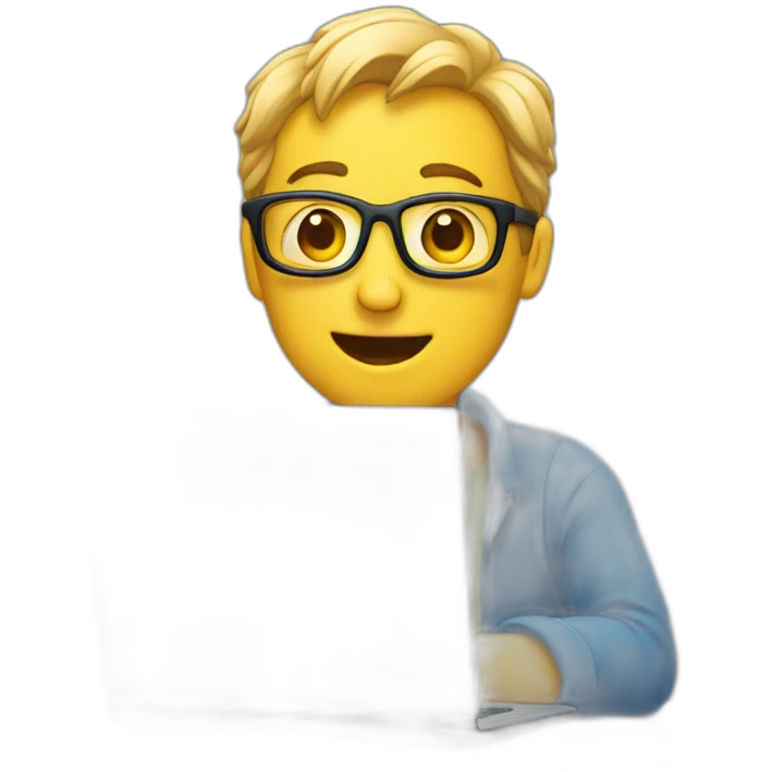 person watching computer happy emoji