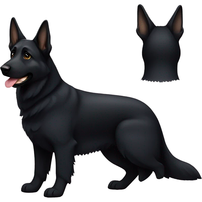 Solid black German shepherd emoji