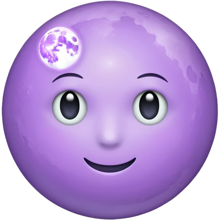 realistic Light purple moon emoji