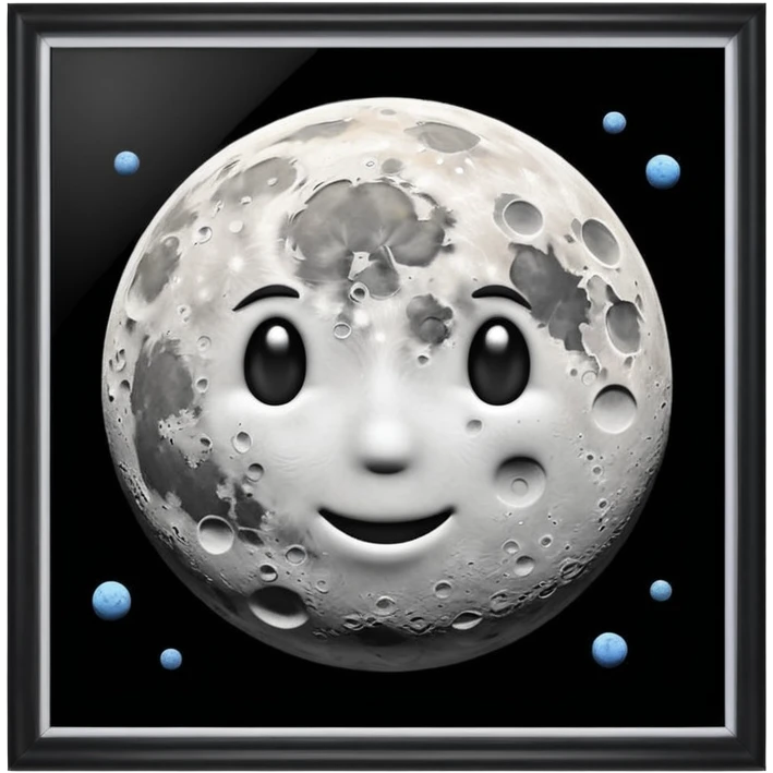 Create a emoji hidden S in moon surface  emoji