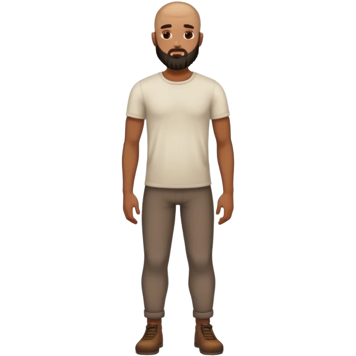 full body man with a shaved head en a beard emoji