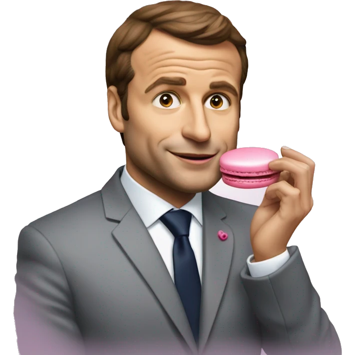 Emanuel macron qui mange un macaron  emoji