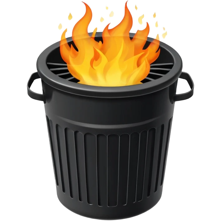 Trash can on fire emoji