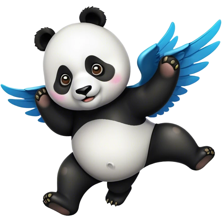 Panda flying  emoji