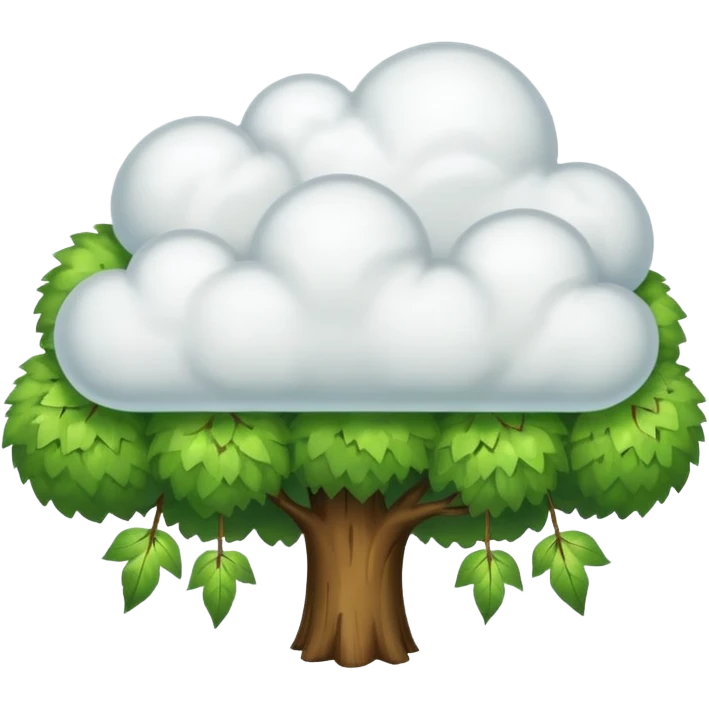 cloud with tree on it emoji