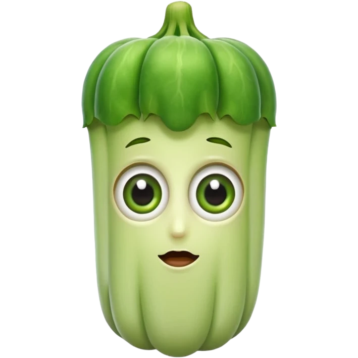 ladyfinger vegetable keeping the shape normal with big eyes emoji