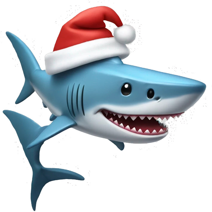 Dancing shark in a Santa hat emoji