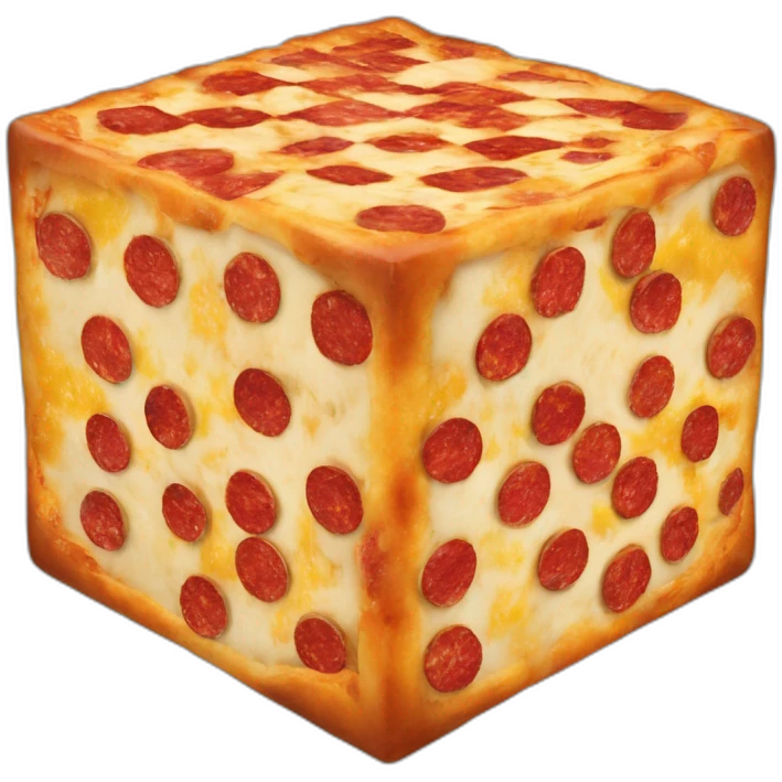 A rubiks-cube made of pizza  emoji