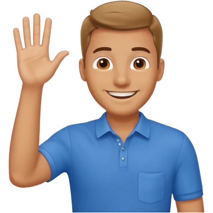man waving hello emoji
