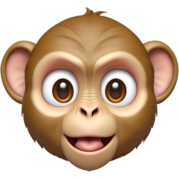 Cinematic Comical Macaque Portrait Emoji, Head tilted dramatically with an exaggeratedly shocked expression, featuring a dynamic, animated face with wide, comically expressive eyes full of humorous disbelief, Simplified yet hilariously expressive features, highly detailed, glowing with a slightly sassy glow, high shine, dramatic yet playful, stylized with an air of quirky primate attitude, soft glowing outline, capturing the essence of a meme-worthy macaque that looks ready to side-eye its way into viral fame! emoji