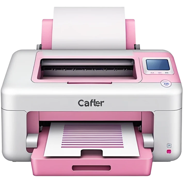 White and pink crafter printer emoji