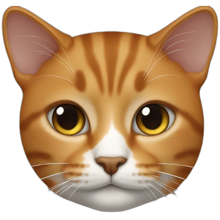 Cat with split color ginger/black emoji