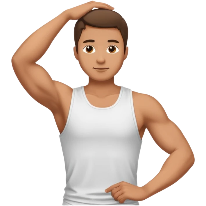 Hombre haciendo estiramientos emoji