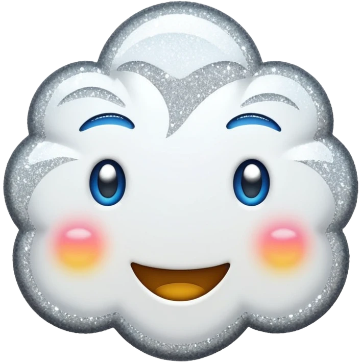 glitter white happy emoji