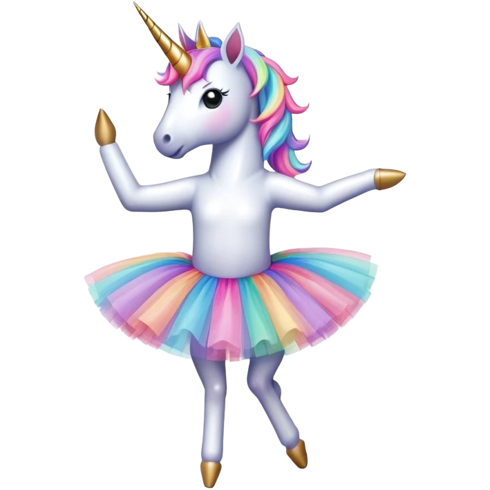 Unicorn with tutu dancing emoji