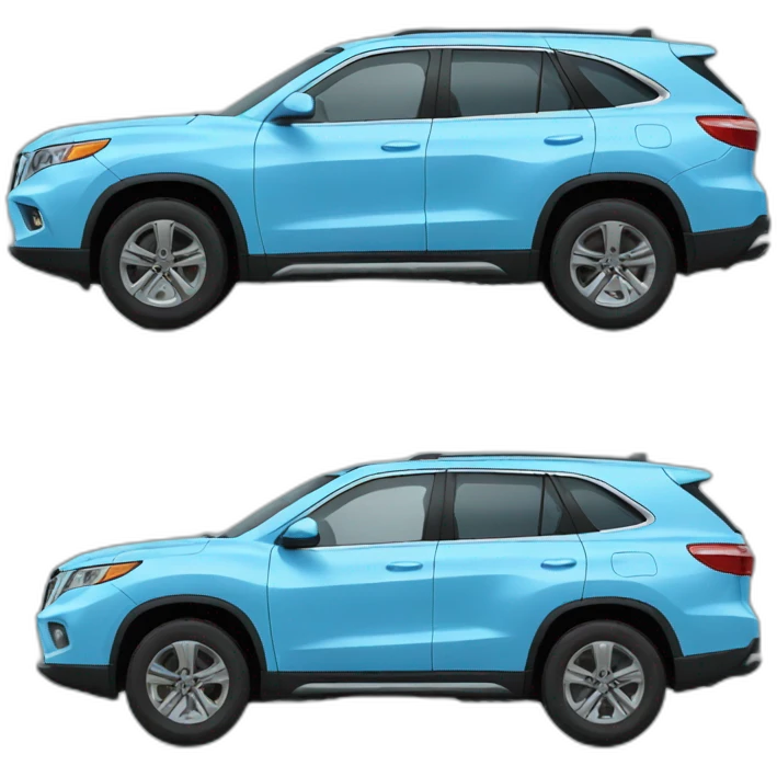 LIGHT BLUE SUV LATERAL VIEW emoji