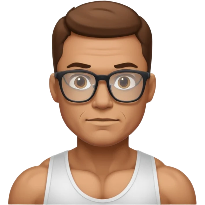 Un mec musclé avec des lunettes de vue  emoji
