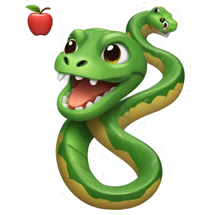 Snake with an apple emoji