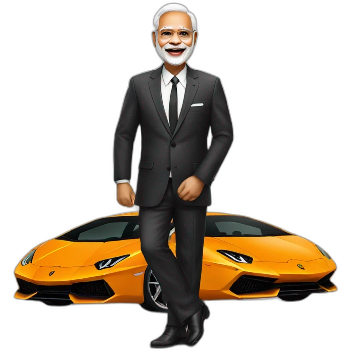 Modi on lamborghini emoji