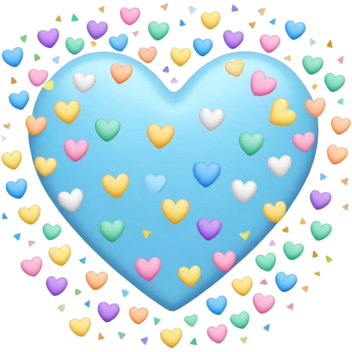 white heart with a pastel confetti effect emoji
