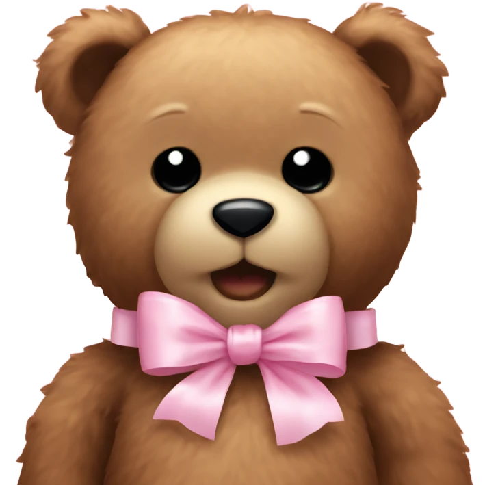 Teddy bear with baby pink bow emoji