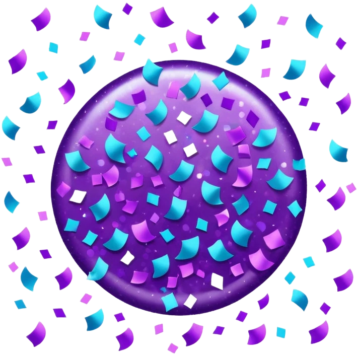 Glitter Purple and Cian bye emoji