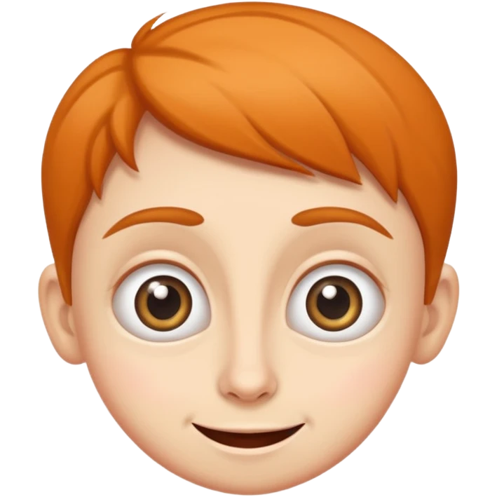 Funny caricature style cartoon, big eyes, happy face emoji