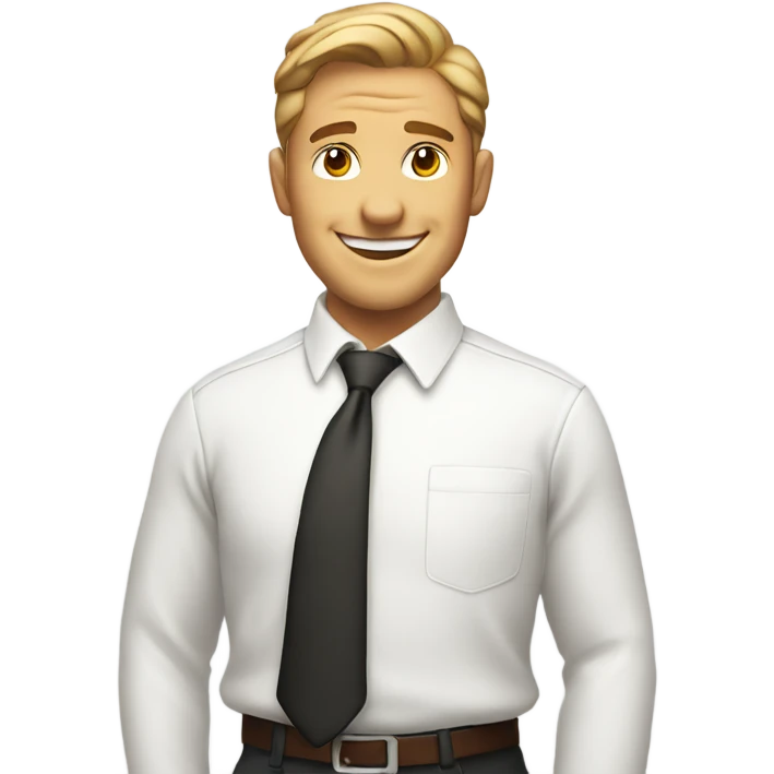 smiling man in white shirt emoji