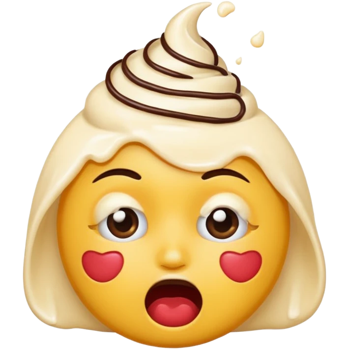 perverted emoji with cream on her face emoji