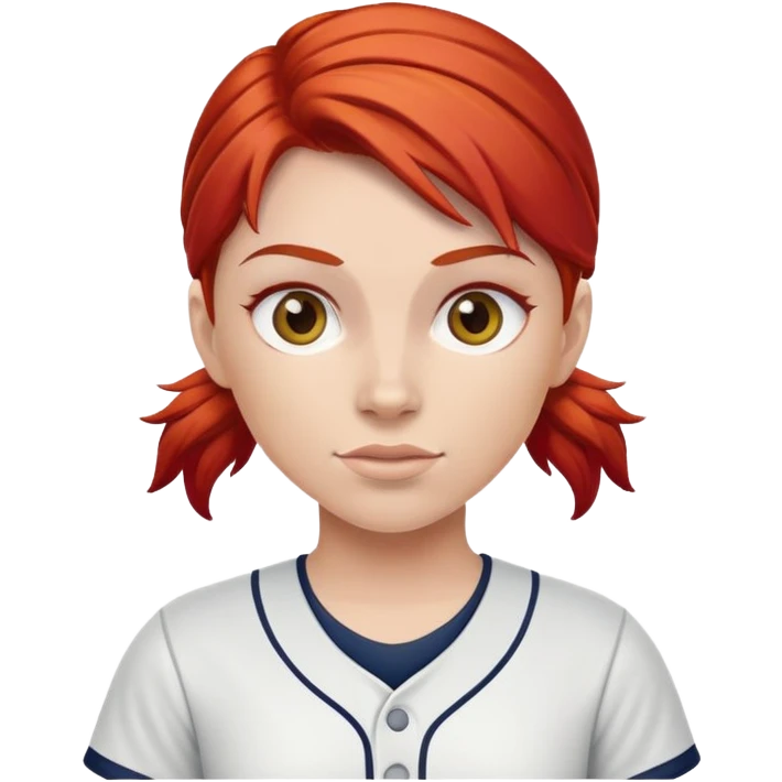 Softball player with red hair emoji