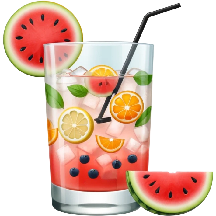 summer cocktail with lemon, watermelon, orange emoji