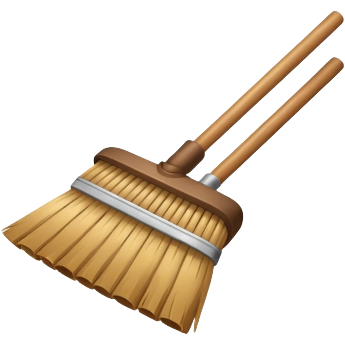 create a broom emoji sweeping dust emoji