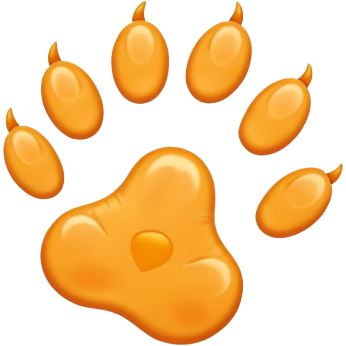 a very light pale pastel yellow-orange pawprint emoji