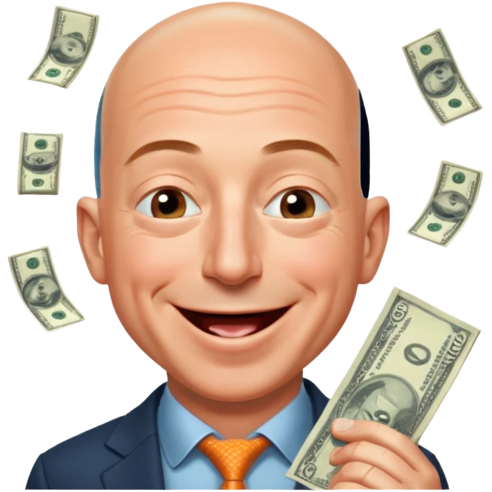 jeff bezos sniff money and laughing emoji