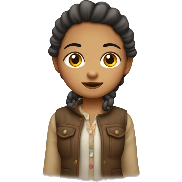 niña con pecas y coleta baja con los ojos cambados emoji