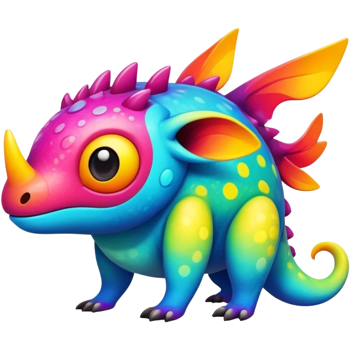 colorful vibrant Fakémon-creature with random markings emoji