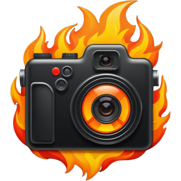 fire with camera emoji