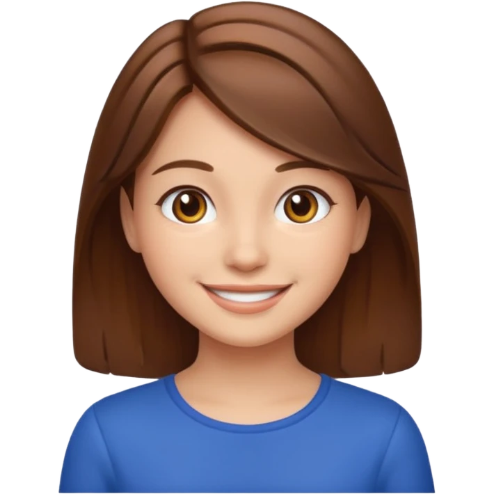 smiling girl with brown hair emoji