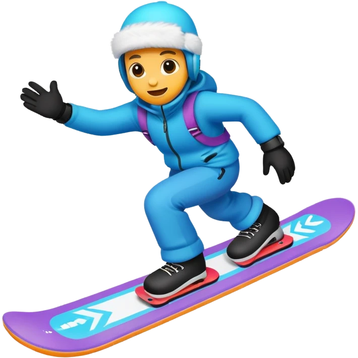 snow board,colorful, negative: character. emoji
